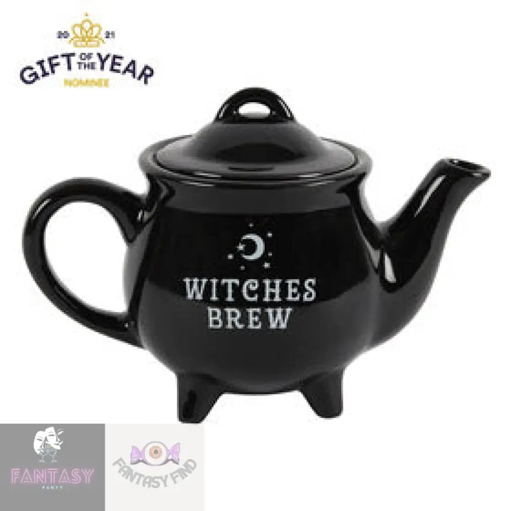 Witches Brew Ceramic Black Teapot